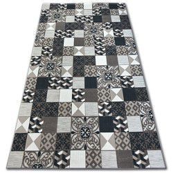 Alfombra Structural SIERRA G5011 Tejido plano gris / negro - geométrico, diamantes