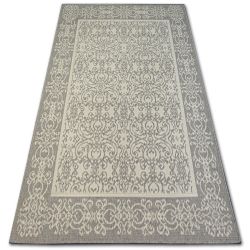 модерен MEFE килим 8722 линии vintage - structural две нива на руно сив / бял