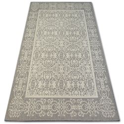 Modern MEFE carpet 8722 Lines vintage - structural two levels of fleece grey / white