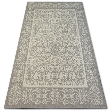 Tappeto MEFE moderno 8722 Linee vintage - Structural due livelli di pile grigio / bianca