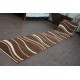Heat-set Fryz futó szőnyeg FOCUS - 8732 barna wenge HULLÁMOK VONAL kakaó