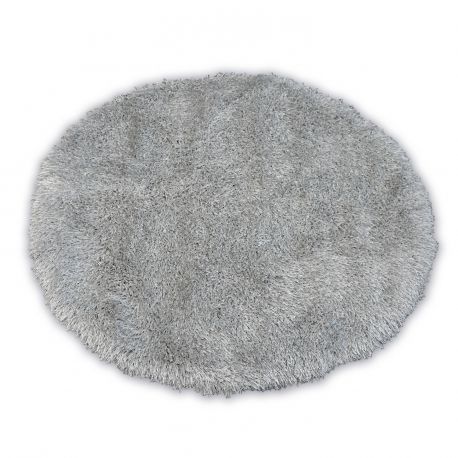 Kulatý koberec LOVE SHAGGY model 93600 stříbro