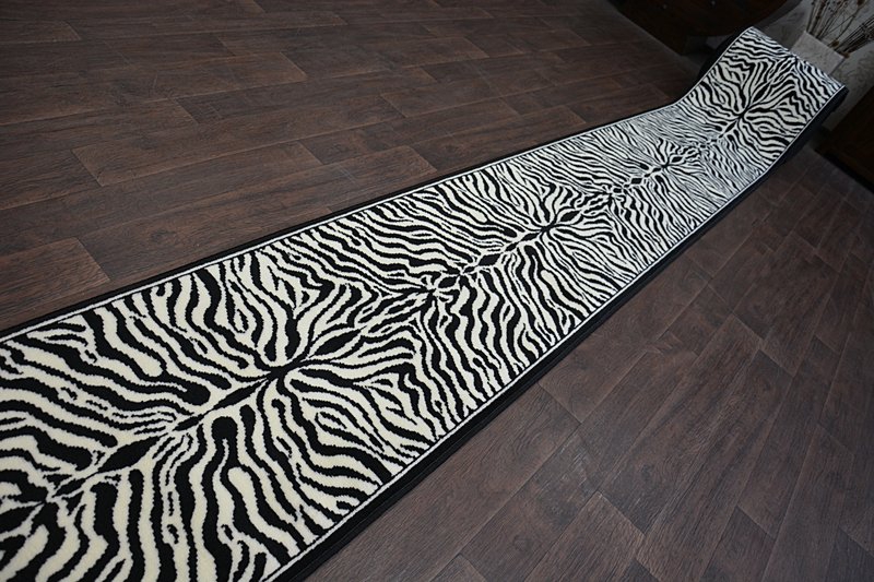 Modern Hall Carpet Runner BCF BASE cream ZEBRA Stairs 60-120cm extra long RUGS 