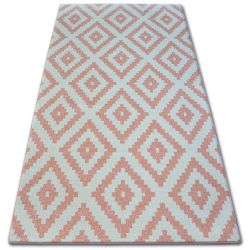 Tapis SKETCH - F998 rose et crème - Carreaux Ruta