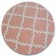 Alfombra SKETCH círculo - F343 Enrejado Trébol marroquí rosa/crema 