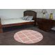 Sketch szőnyeg kör - F343 rózsaszín/krém Lóhere Marokkói Trellis