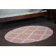 Sketch szőnyeg kör - F343 rózsaszín/krém Lóhere Marokkói Trellis