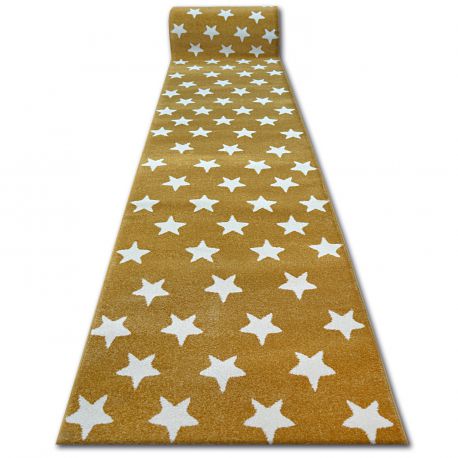 Alfombra de pasillo SKETCH - FA68 dorado/crema - Estrellitas Estrellas