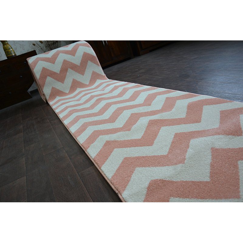 Modern Thick Hall Runner SKETCH ZIGZAG gold Width 80-120 cm extra long Stairs 