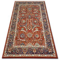 Teppich VERA 4561 Blumen terra / blue WOLLE