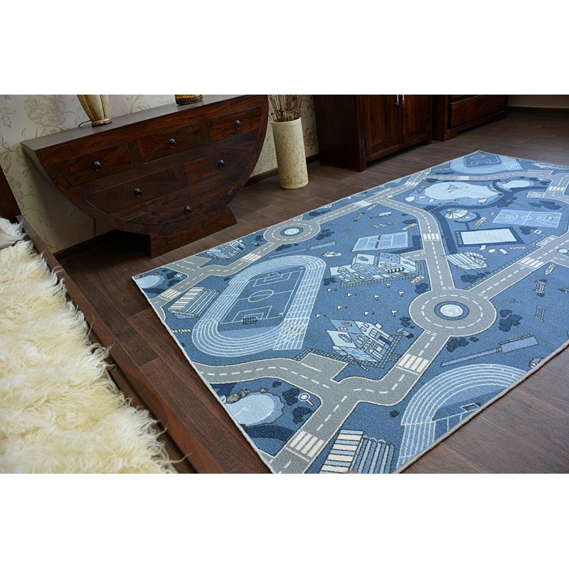Patchwork Teppich Teppichboden Blau 150x200 cm