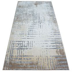 Modern REBEC szőnyeg rojt 51166B Geometriai - két szintű gyapjú sötétkék / krém