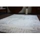 Alfombra moderna REBEC franjas 51166B Geométrico - dos niveles de vellón azul oscuro / crema 