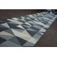 Alfombra de pasillo con refuerzo de goma SKY Triángulos gris 