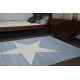 Modern runner COZY 8872 Wall, geometric, triangles - structural two levels of fleece grey / blue