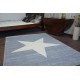Modern runner COZY 8872 Wall, geometric, triangles - structural two levels of fleece grey / blue