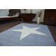 Modern runner COZY 8872 Wall, geometric, triangles - structural two levels of fleece grey / blue