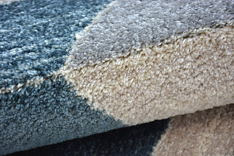 Carpet NORDIC HEXAGON grey/blue G4596 - Carpets modern frise
