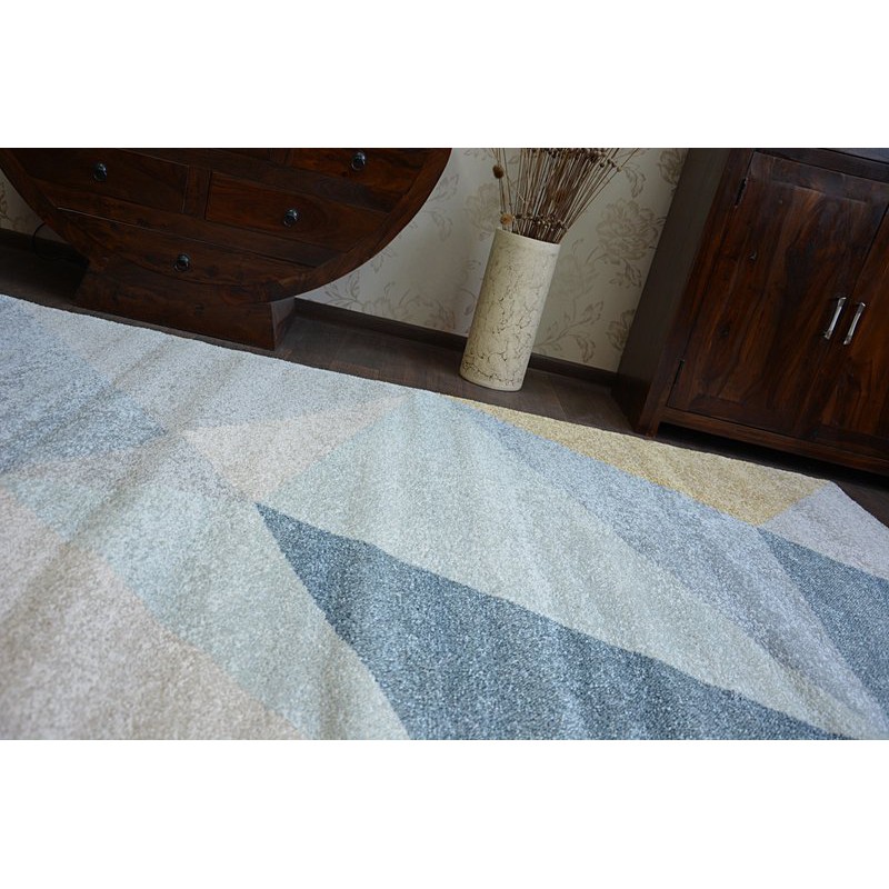 Teppich NORDIC SOLID creme/blau G4576 - Teppiche modern Fryz