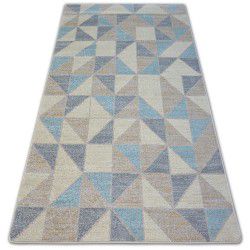 Modern carpet COZY 8872 Circle Wall, geometric, triangles - structural two levels of fleece, blue