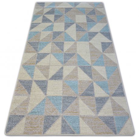 Alfombra moderna COZY 8872 Circulo Wall, geométrico, triangulos - Structural dos niveles de vellón azul