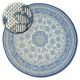 Килим кръг канап SIZAL FLAT 48691/591 стъклопис цветя синьо