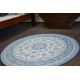Okrúhly koberec FLAT 48691/591 SISAL - vitráže kvetiny modré