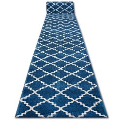 Modern carpet COZY 8873 Cracks, Cracked concrete - structural two levels of fleece light grey / blue
