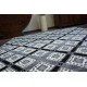 Kulatý pratelný koberec LAPIN shaggy, protiskluzový, černý / slonová kost