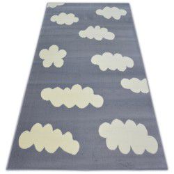 Модерен перален килим LAPIN shaggy, против слонова кост / черно