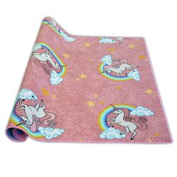Fitted carpet for kids UNICORN pink