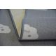 Tappeto moderno per bambini JOY Owl, Gufo per bambini - strutturale a due livelli di pile grigio / crema
