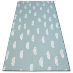 Antirutsch Teppich Teppichboden für Kinder CLOUDS grün