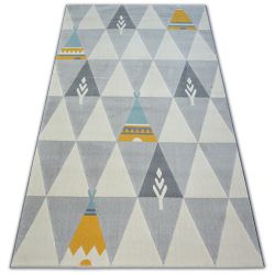 Tapis PASTEL 18415/052 - Indien Aztèque crème gris turquois doré