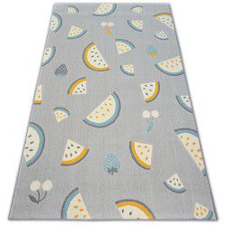 Tapete PASTEL 18407/052 - Melancia Frutas cinzento turquesa dourado