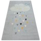 Carpet PASTEL 18409/652 - Cloud Hearts Bird grey cream turquoise 