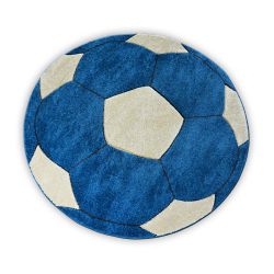 Vaikų kilimas HAPPY - Apskritas kilimas Futbolas mėlyna