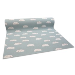 Moqueta antideslizante infantil CLOUDS verde