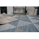 Alfombra de cuerda sisal LOFT 21132 Triángulos marfil/plateado/azul
