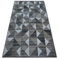 Moderní koberec NOBLE 9730 68 vzor rámu vintage - Strukturální, dvě úrovně rouna, krémovo modrý