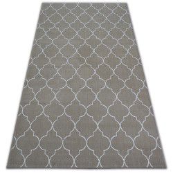 Kilimas SENSE Micro 81220 Maroko dobilai smėlio spalvos /balta TRELLIS