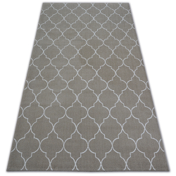 Koberec SENSE Micro 81220 MAROCKÁ ĎATELINA, MRIEŽKA, béžovo-biela 