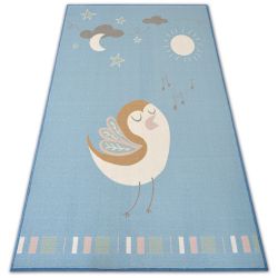 Detský koberec LOKO Vták modrá, protišmykový 
