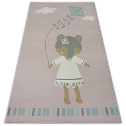 Teppich für Kinder LOKO Maus rosa Antirutsch