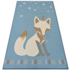 Teppich für Kinder LOKO Fuchs blau Antirutsch 
