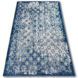 Modern MEFE carpet 8504 Trellis, flowers - structural two levels of fleece dark grey 