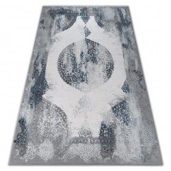Килим SIZAL FLOORLUX 20608 Марокански решетка черно / сребро