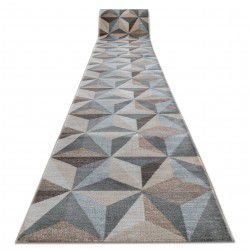Alfombra de pasillo ARGENT - W6096 Triángulos 3D beige/azul