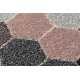 Alfombra de pasillo HEOS 78537 Hexágono gris/rosa/crema