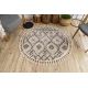 Carpet BERBER TANGER B5940 circle cream / brown Fringe Berber Moroccan shaggy